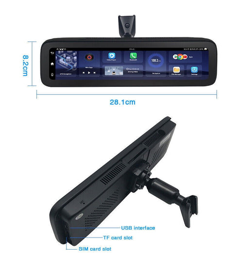 360-degree Panoramic 4CH Cameras Lens Car Dvr Backup Mirror Dash Camera with Gps