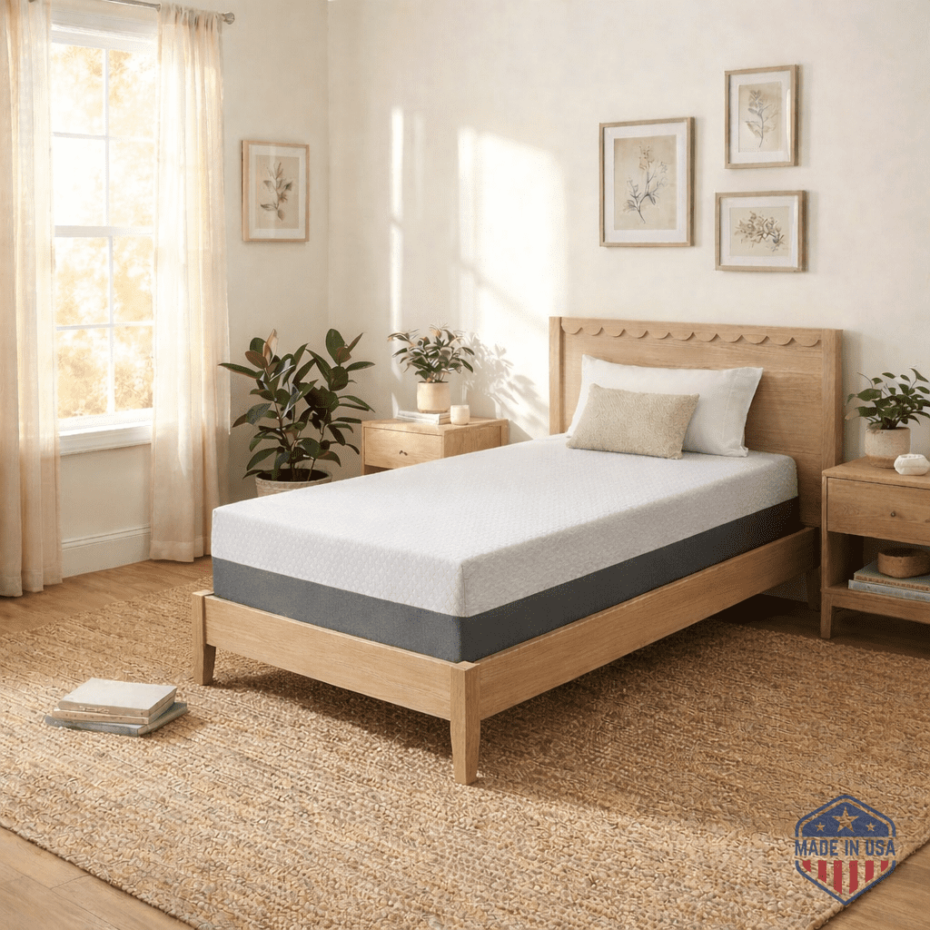 Celestial Sleep Gel Memory Foam Mattress in a Box, Made in The USA, CertiPUR-US, Oeko-Tex, and Fiberglass-Free Certified Bed, 12 inch Medium Soft - Split King